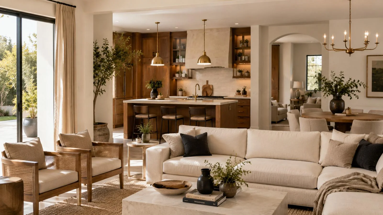 Residential interior design living room and kitchen by Smart Design Fine Living.